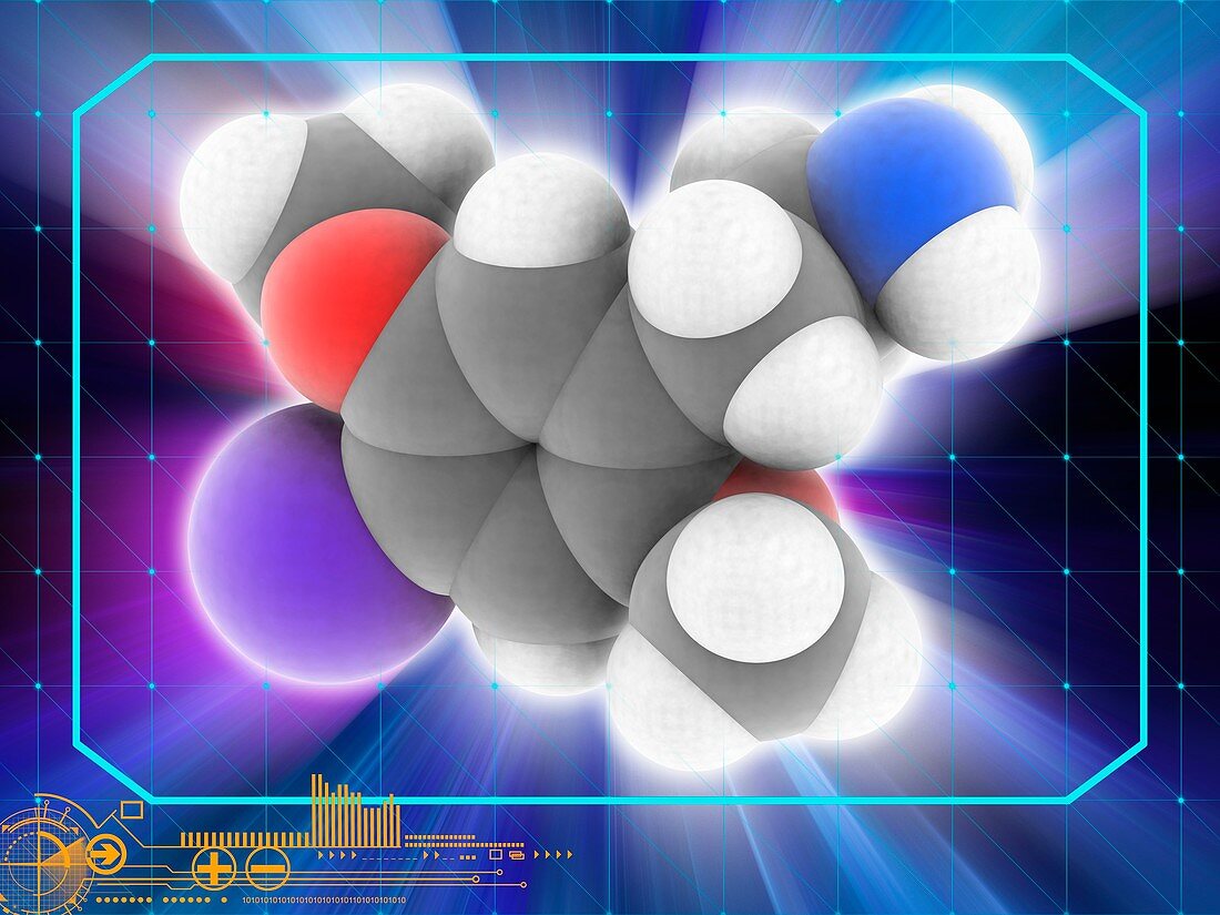 2C-I psychedelic drug molecule