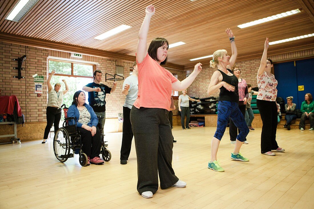Exercise class for disabled people