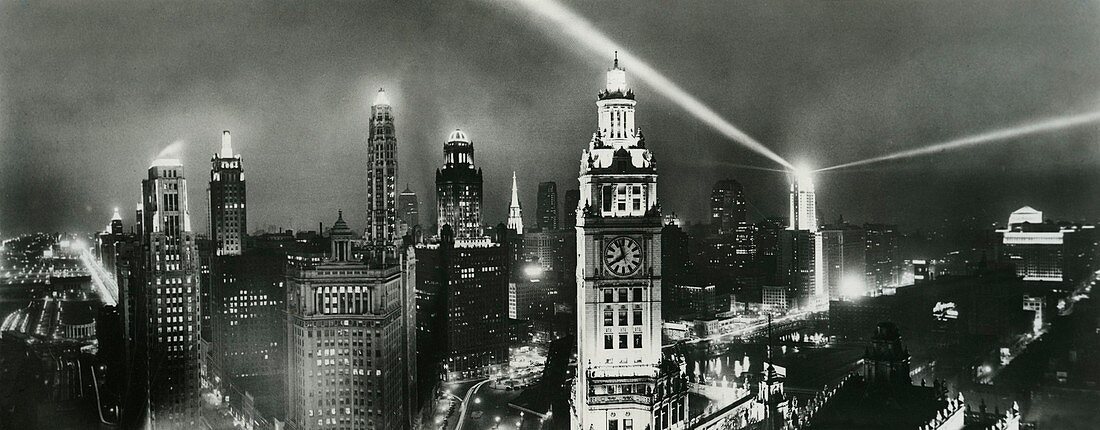 Chicago at night,1932