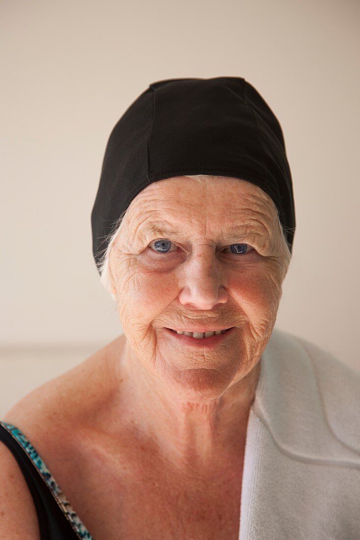 Elderly woman in swimwear
