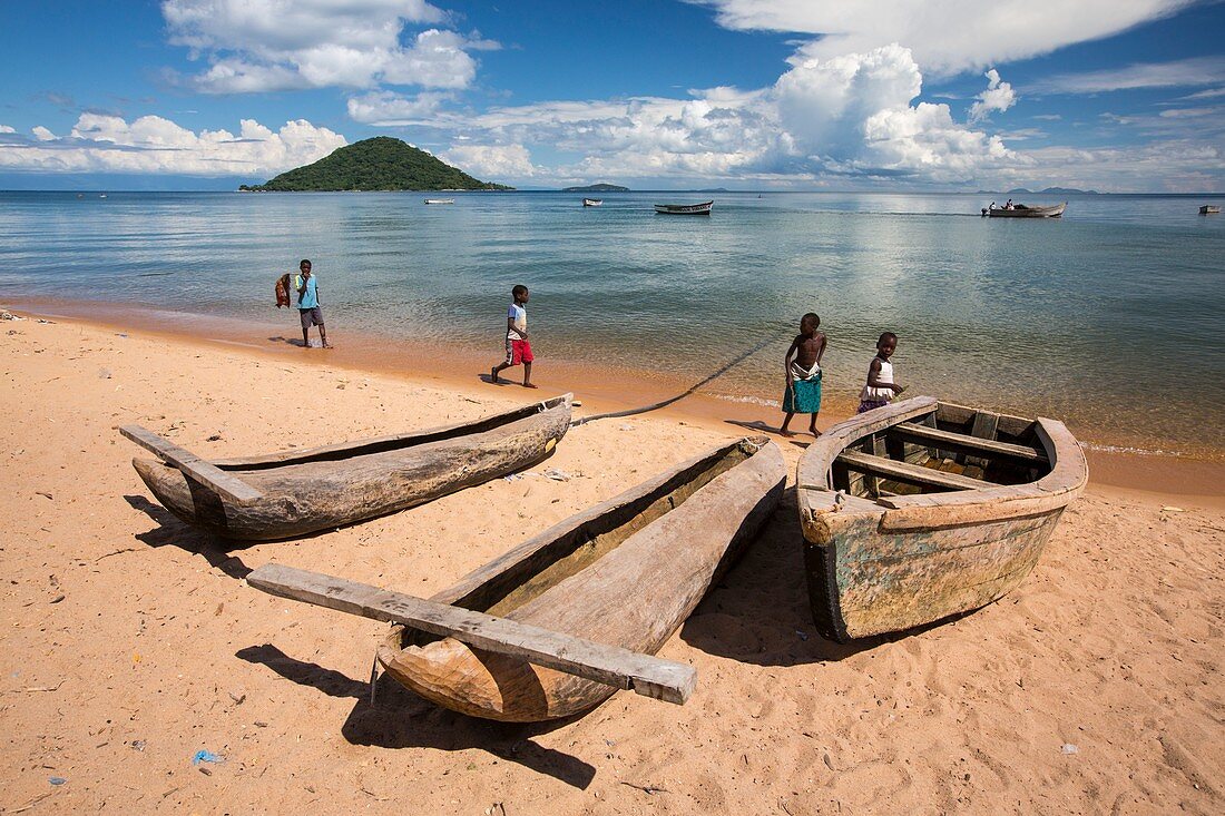A traditional dug out canoe,Lake Malawi