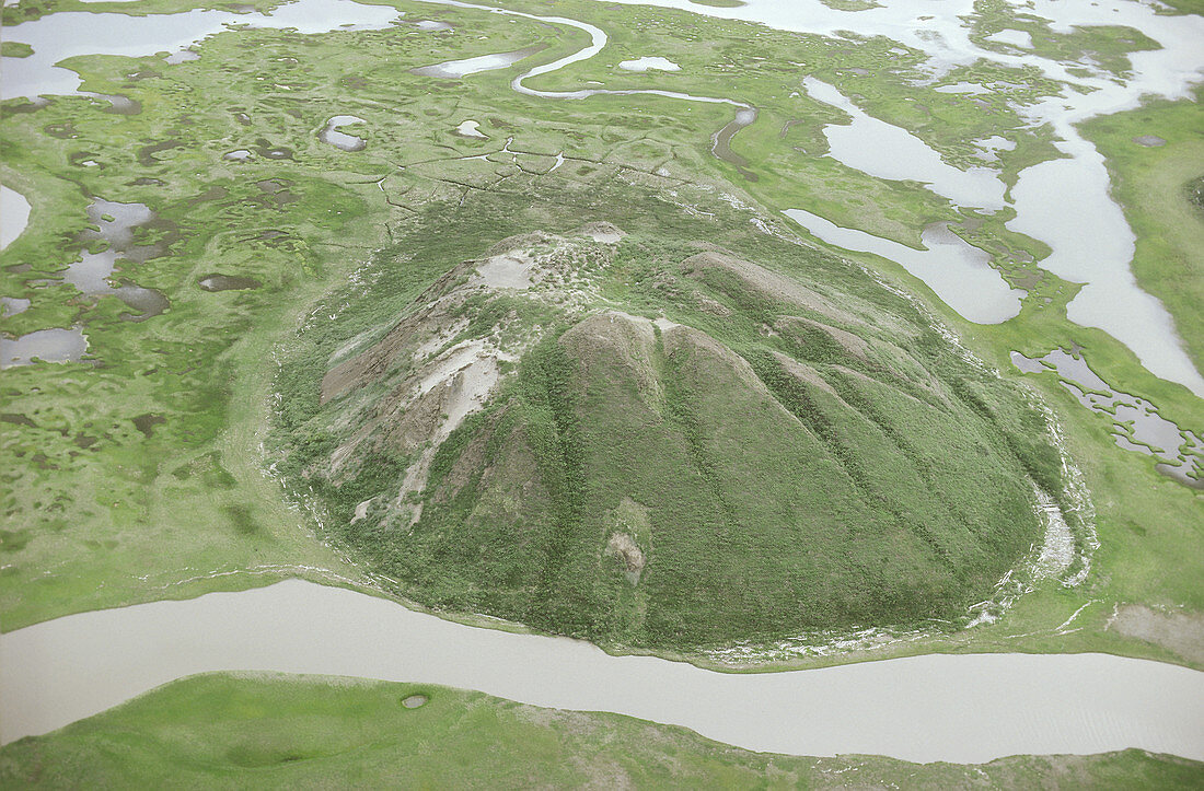 A pingo in the Northwest Territories
