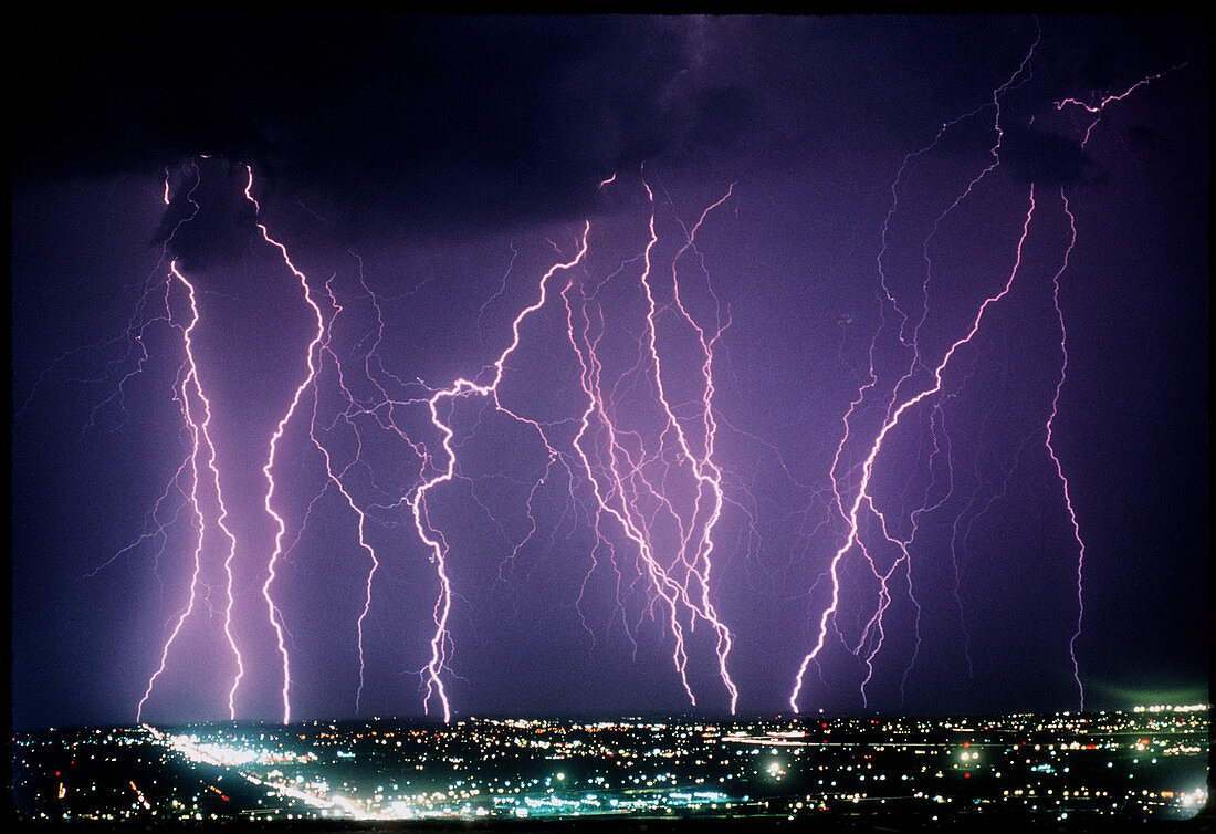 Multiple lightning over Tucson,USA