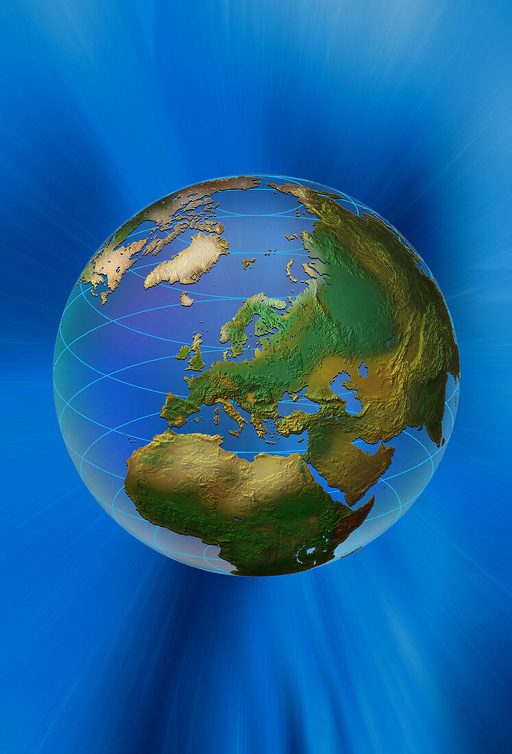Globe with grid