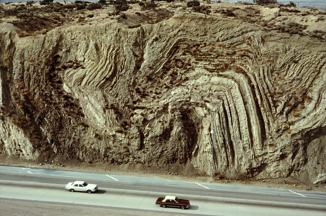 San Andreas fault running next to highway