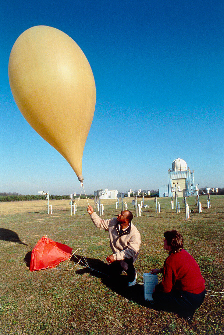 Launch of a weather balloon