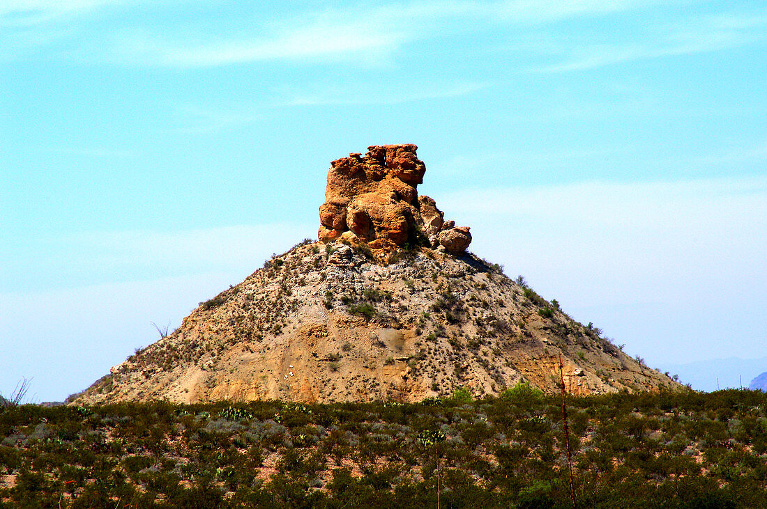 Remnant of igneous sill in Big Bend,Texas