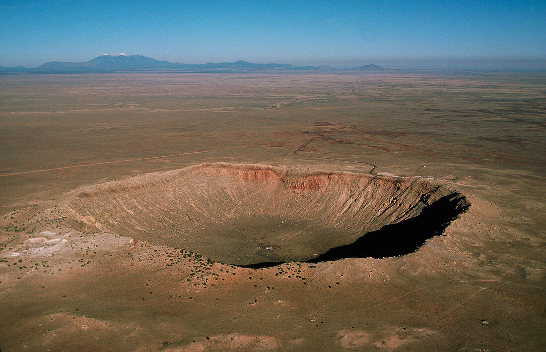 Meteor crater in Arizona,aerial view