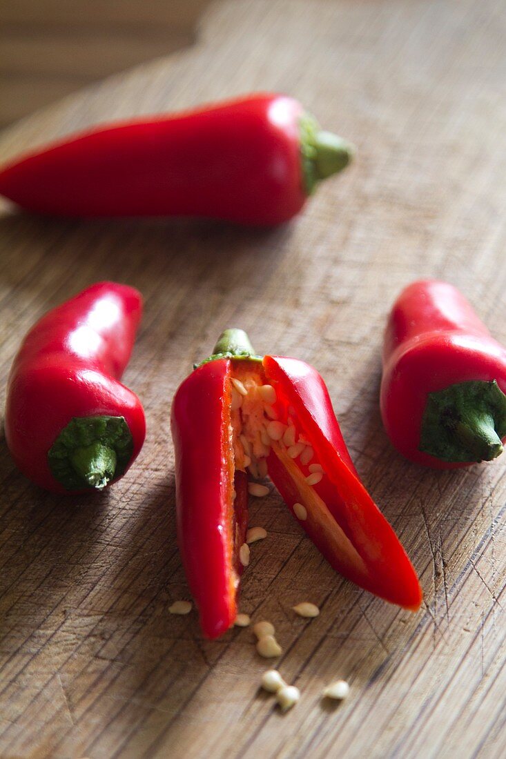 Fresh red chillies