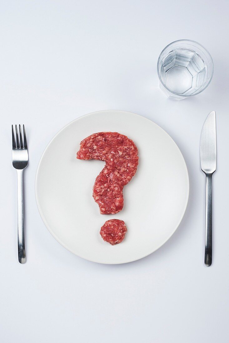 Red meat in the shape of question mark