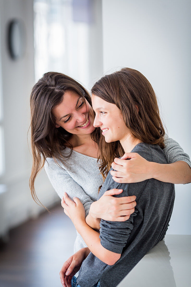 Teenage girl and her mother