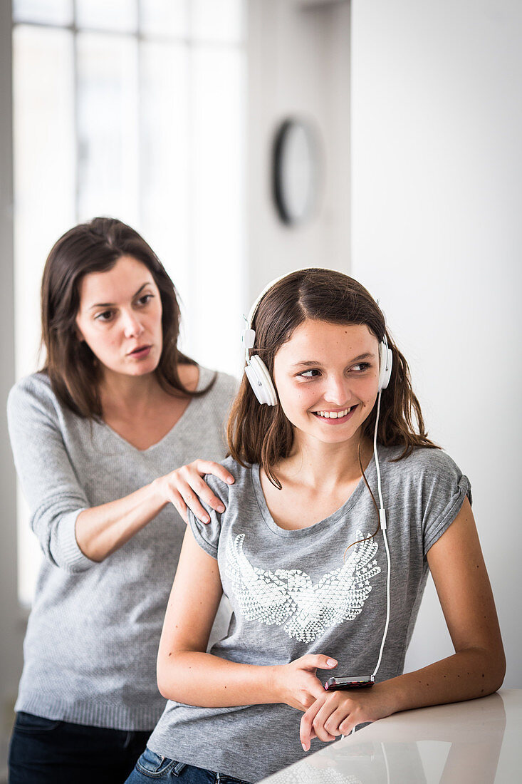 Teenage girl and her mother