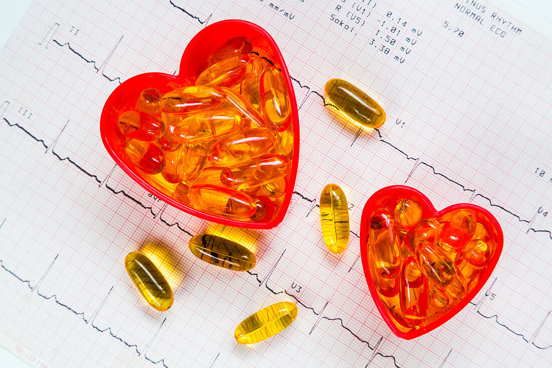 Conceptual image on omega-3 benefits