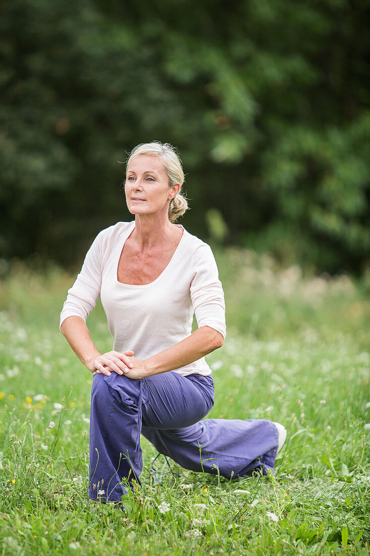 Woman stretching