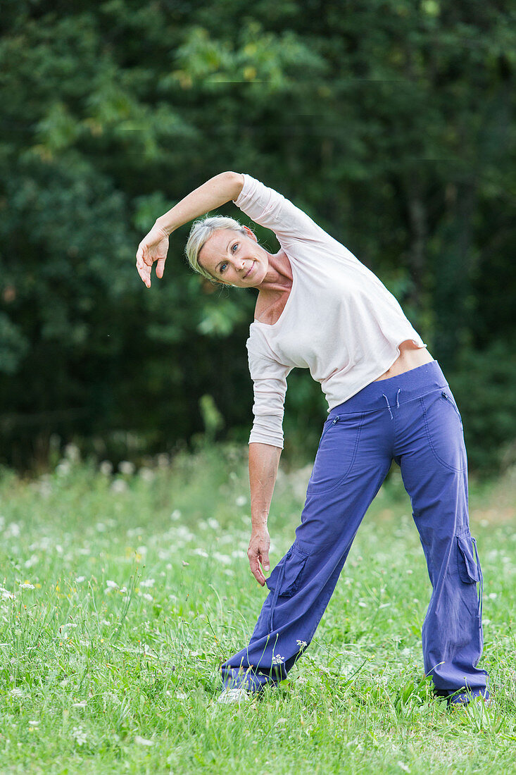 Woman stretching