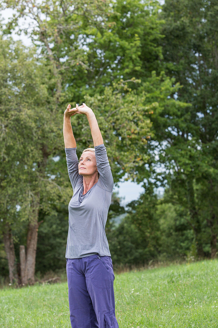 Woman stretching