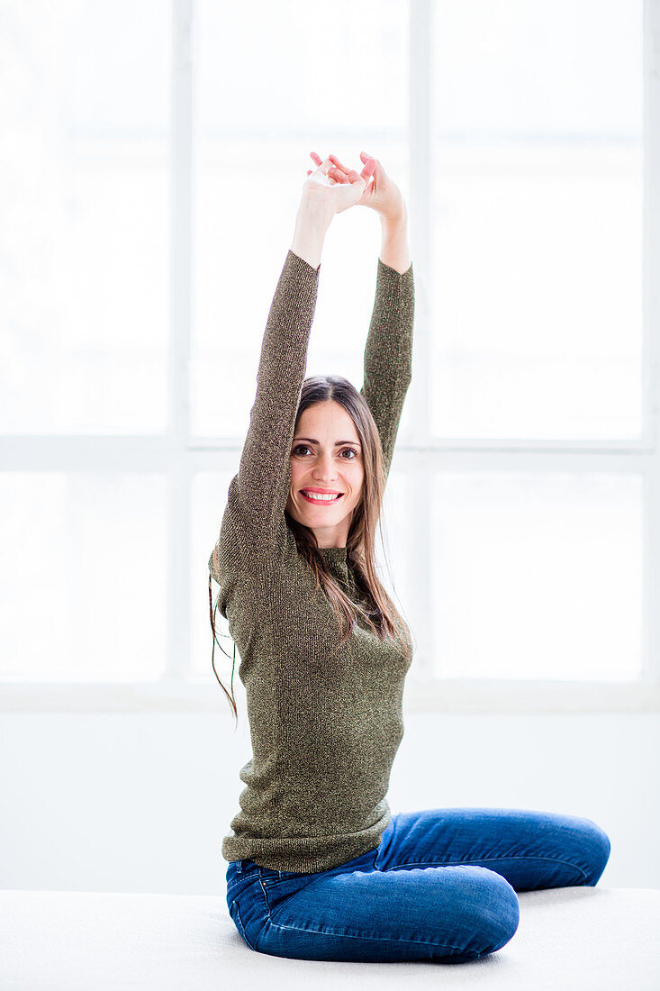 Woman stretching