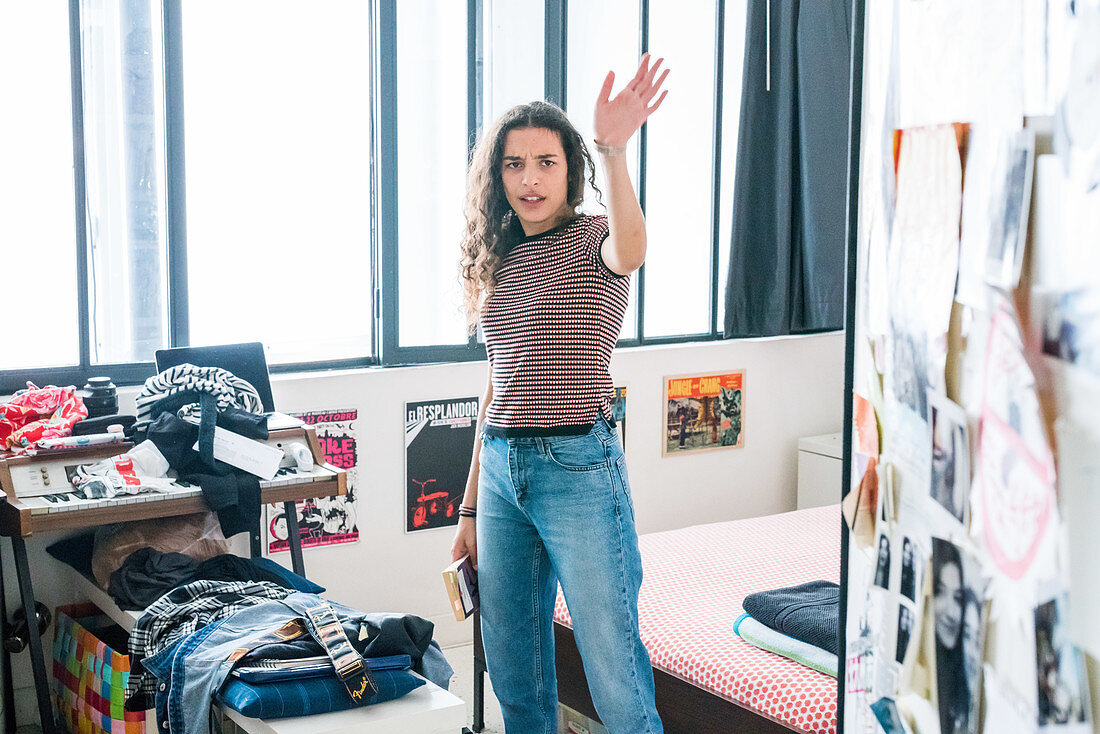 Teenage girl in her bedroom