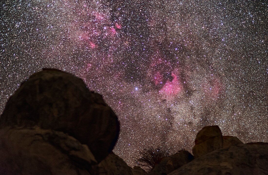 Nebulae over rocks in Namibia