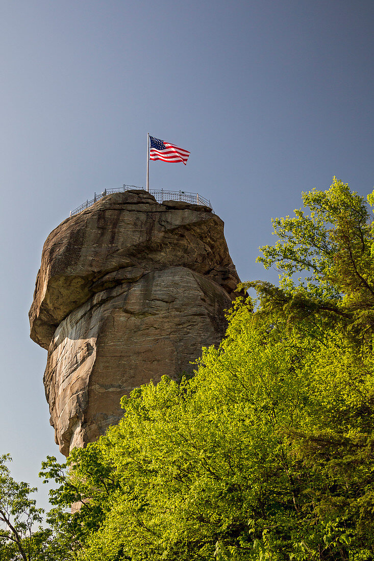 Chimney Rock spire and flag