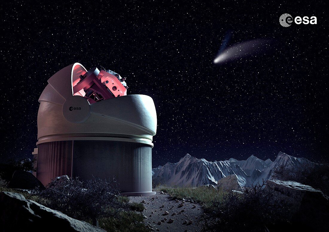 Flyeye telescope observatory, illustration