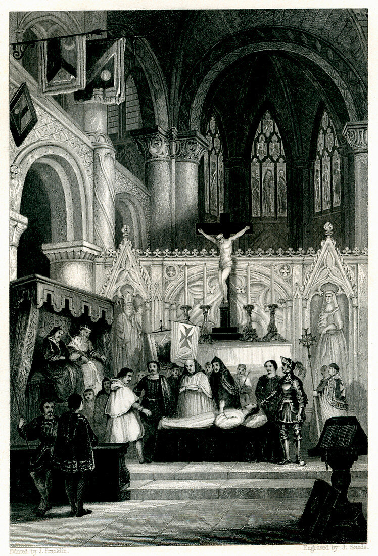 The Church and the Death, 19th Century illustration