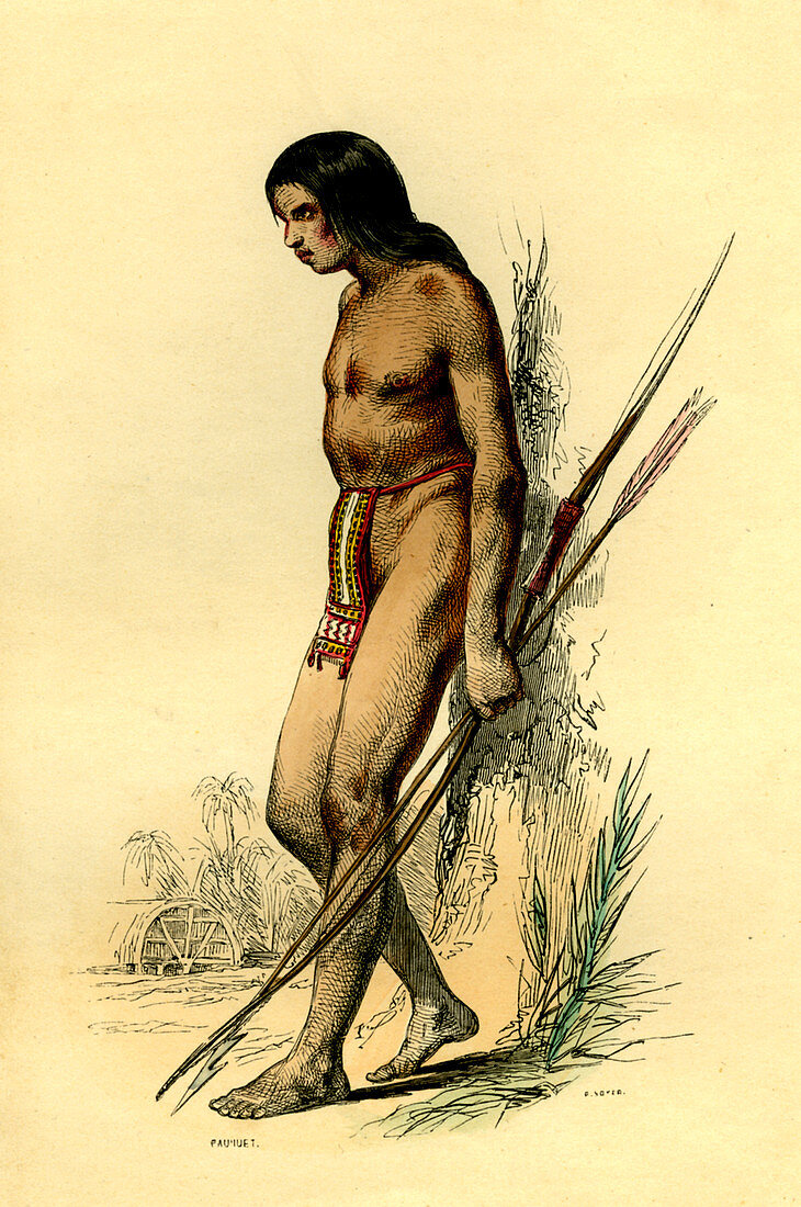 19th Century French Guiana man, illustration