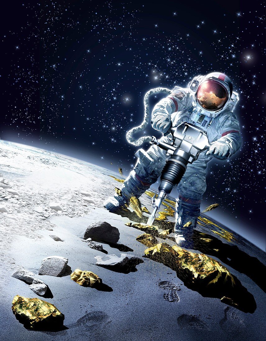 Mining in space, conceptual image