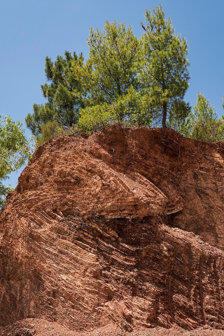 Folded rock strata, Greece