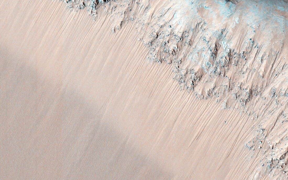 Recurring slope lineae on Mars, MRO image