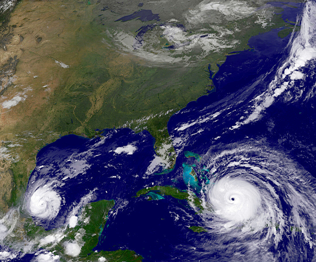 Hurricanes Irma and Katia, satellite image
