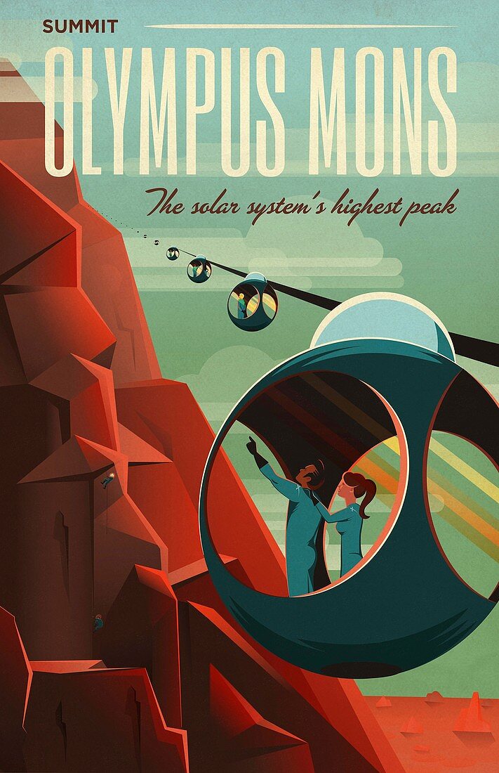 Poster for tours of Olympus Mons, Mars