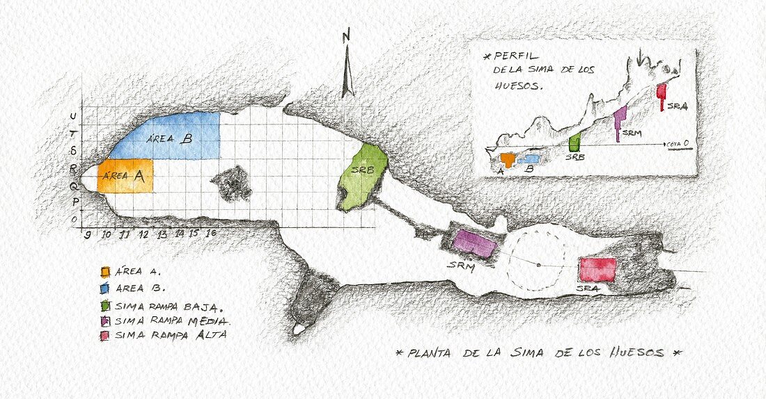 Map of the Atapuerca 'Pit of Bones' site