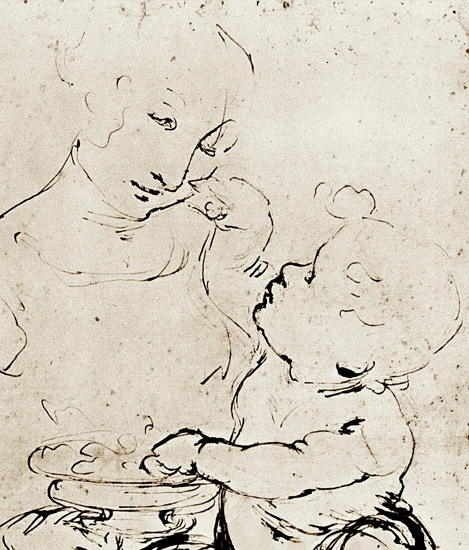 Mother and Child with a Bowl of Fruit