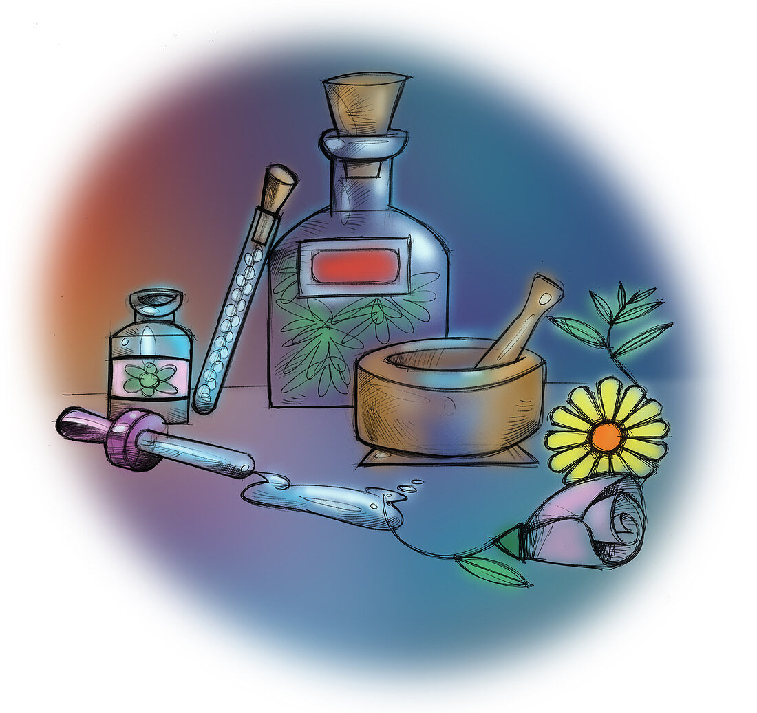 Aromatherapy products, illustration