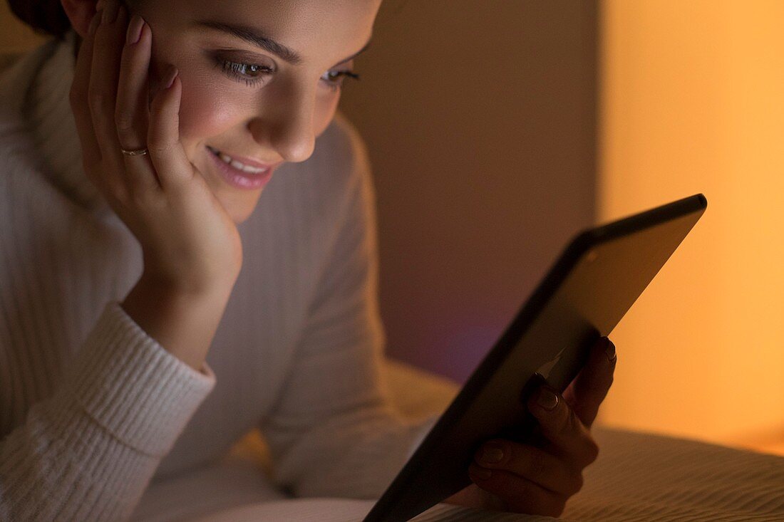 Woman using digital tablet