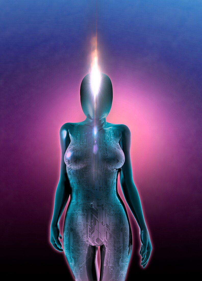 Female android, illustration