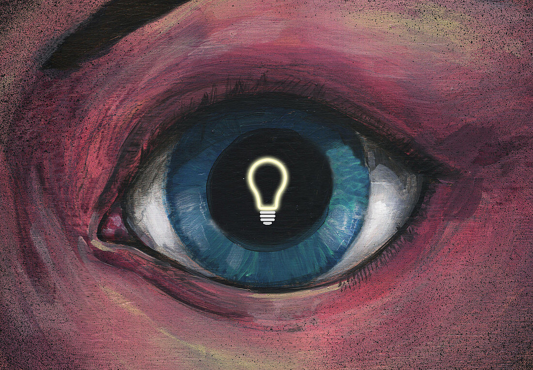 Illustration of bulb in eye