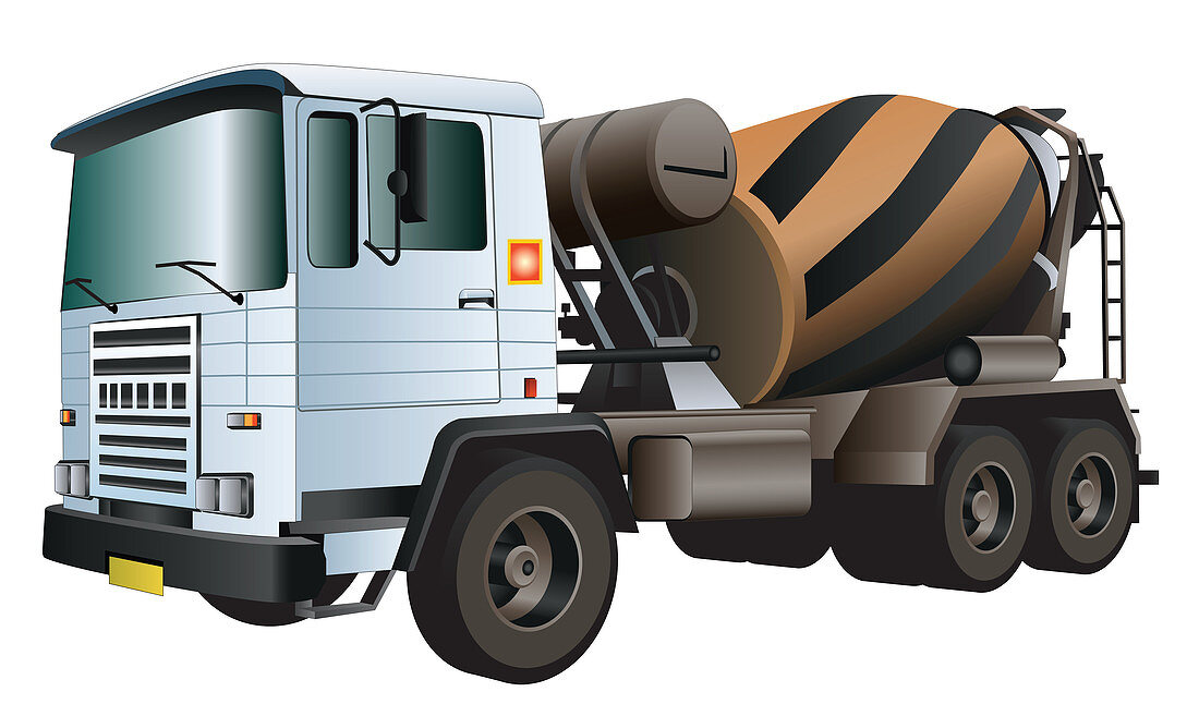 Cement truck, illustration
