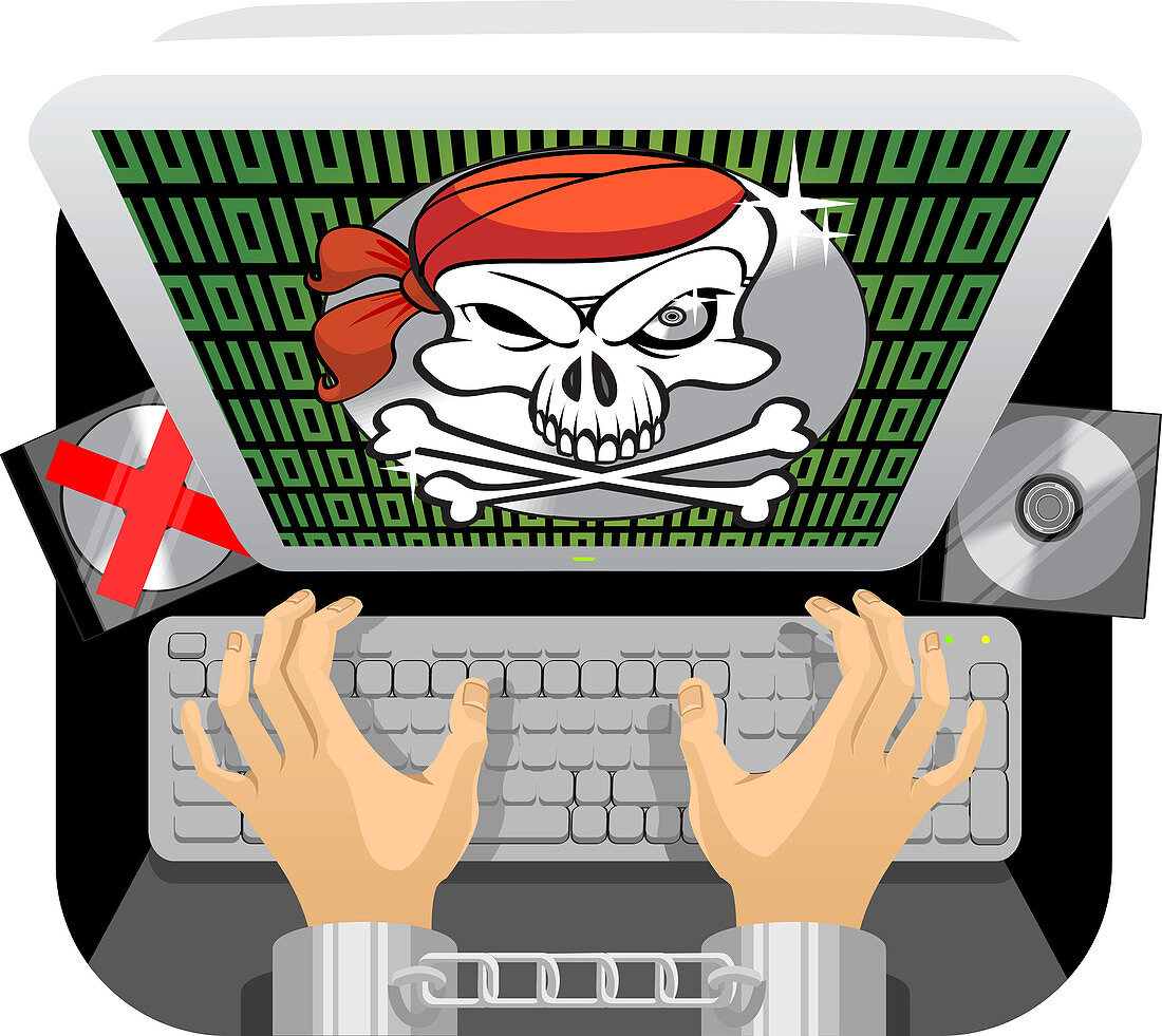 Computer piracy, illustration