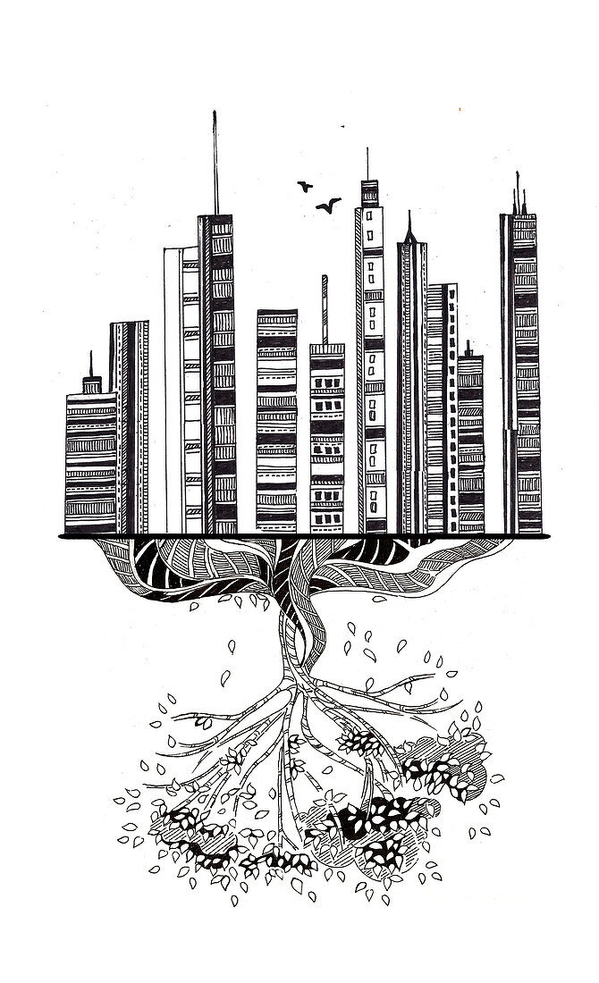 Illustration of deterioration of environment