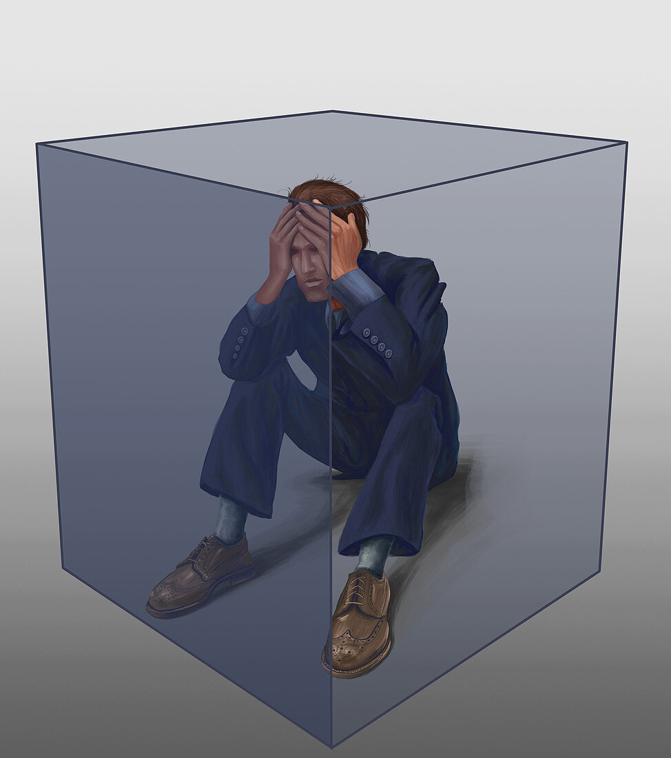 Illustration of exhausted businessman
