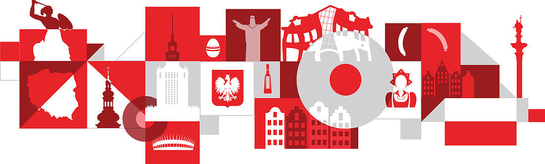 Illustration of Poland over white background