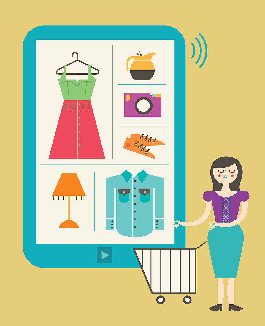 Illustration of online shopping