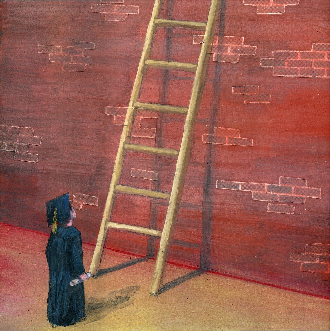 Illustration graduate and ladder