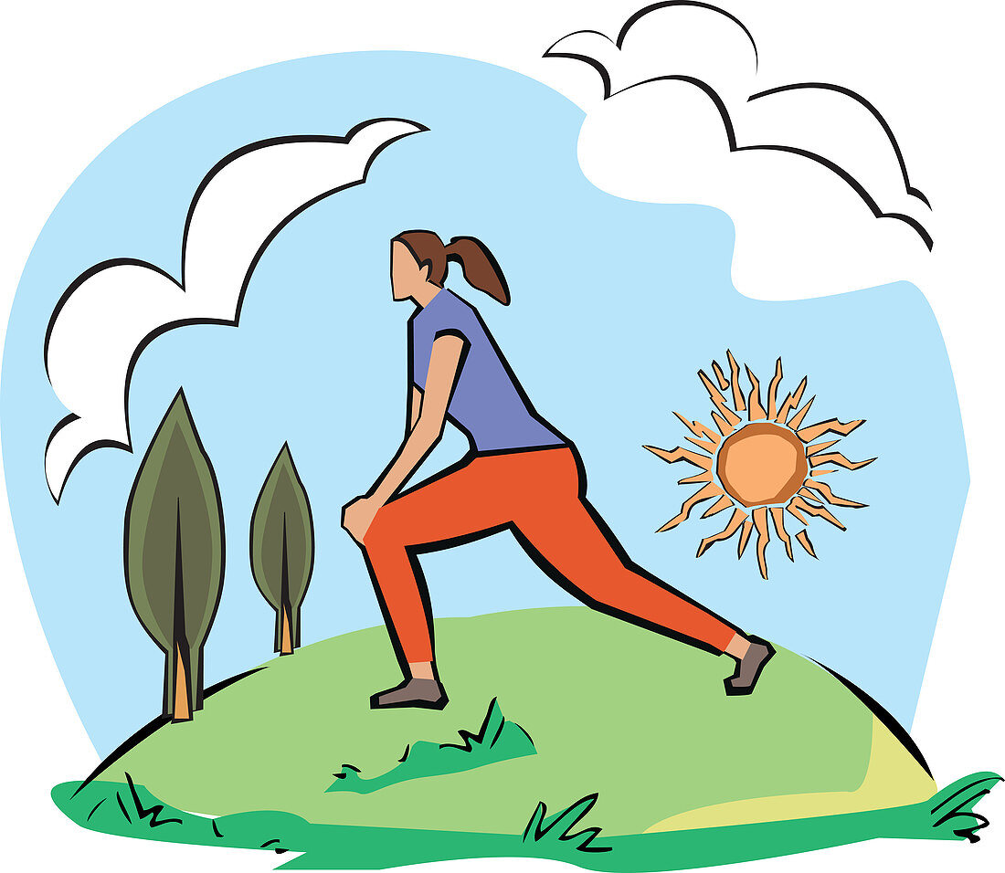 Woman exercising, illustration