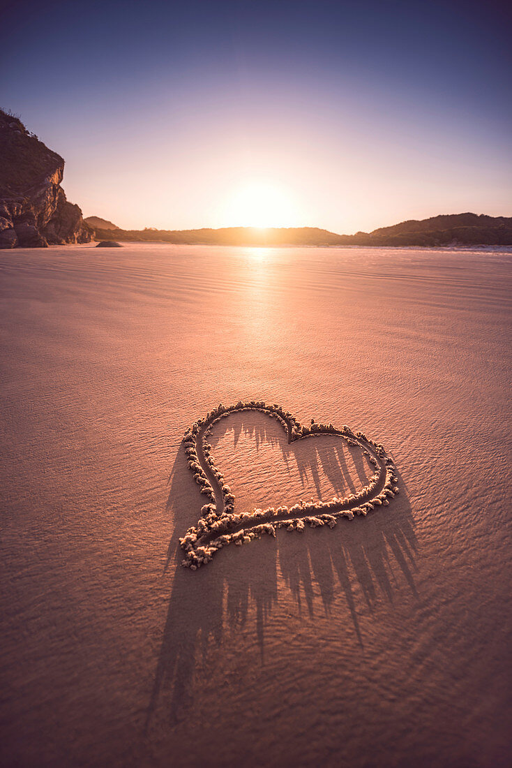 Heart on beach