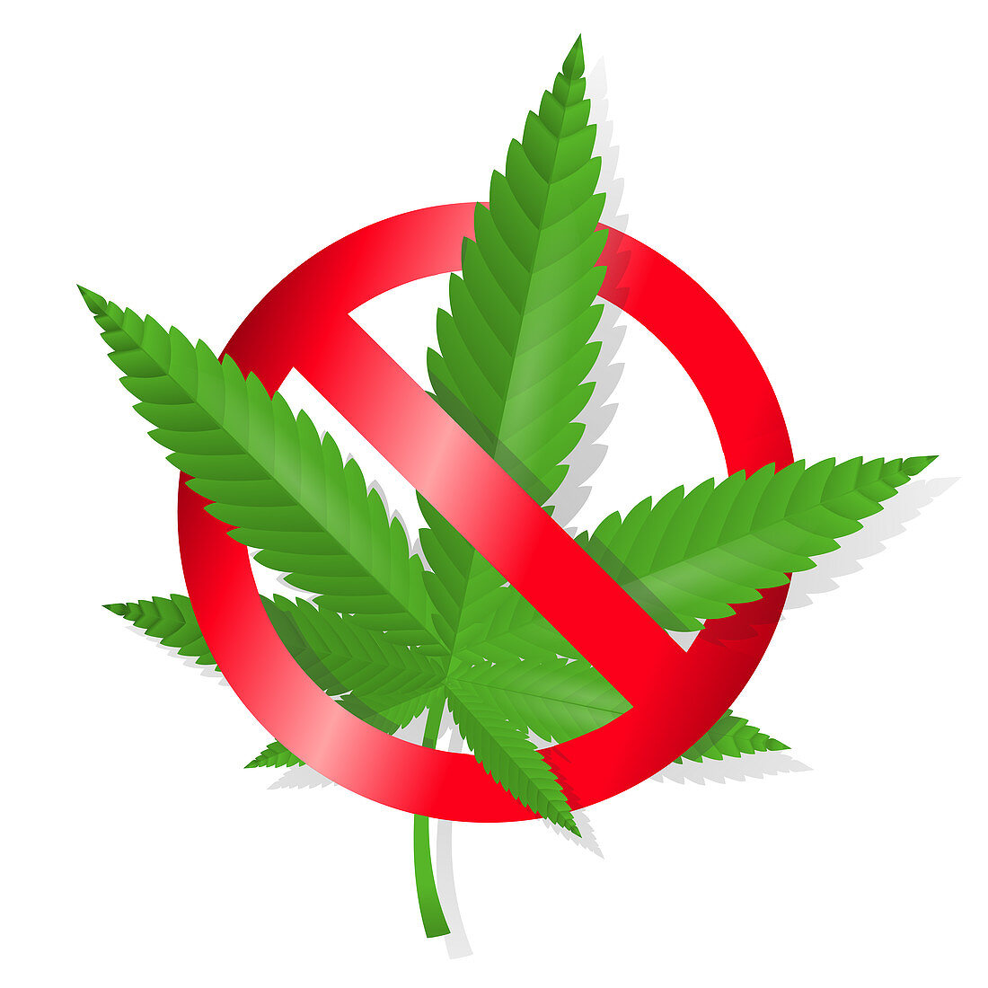 Stop marijuana sign, illustration