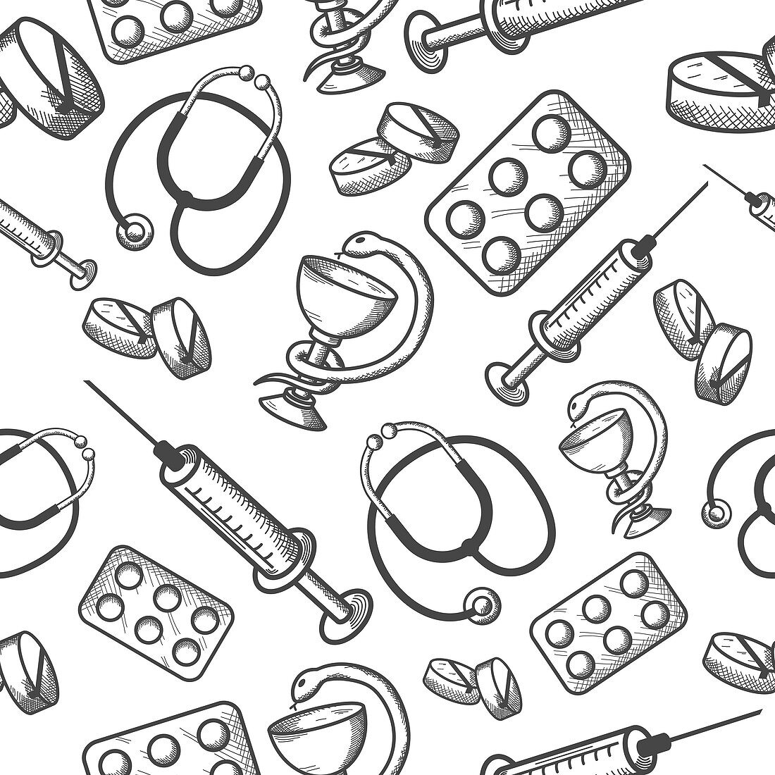 Medical items, illustration