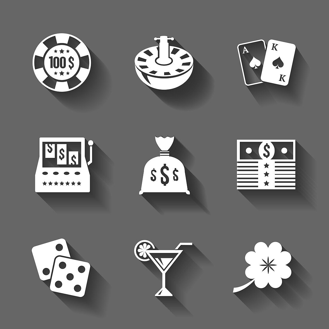 Gambling icons, illustration